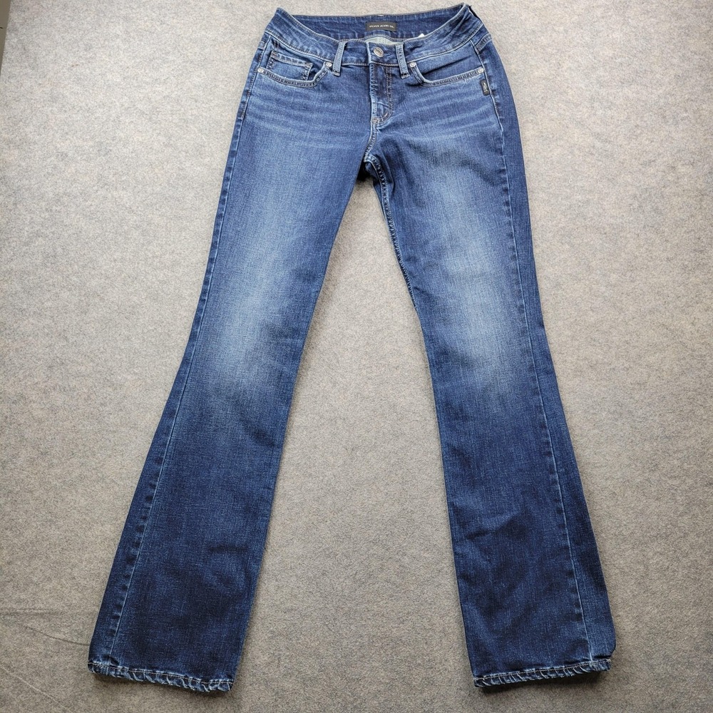 Silver Jeans Womens‎ 28 Blue Medium Wash Suki Slim Boot Stretch Denim Pants